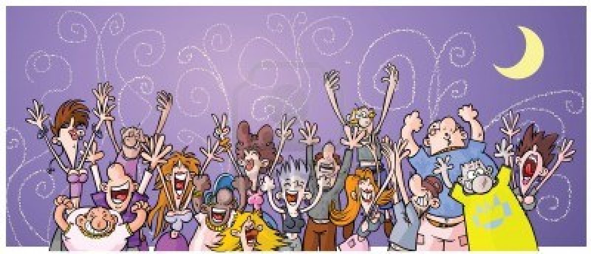 old people party cartoon